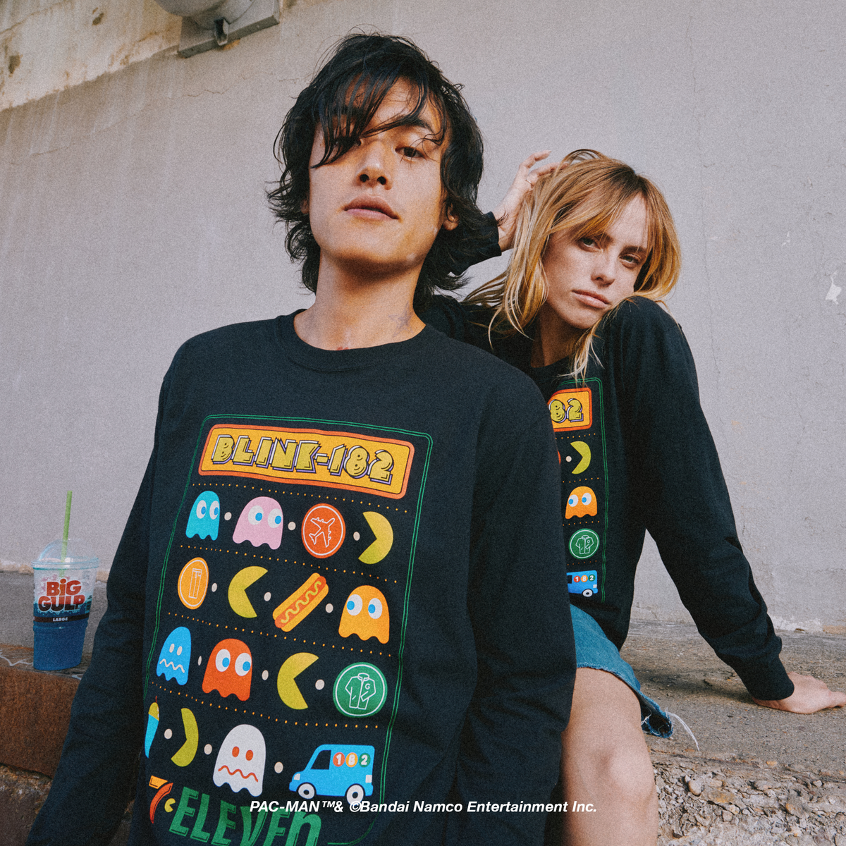PAC-MAN x 7-Eleven x BLINK-182 Tri Collab Longsleeve T-Shirt