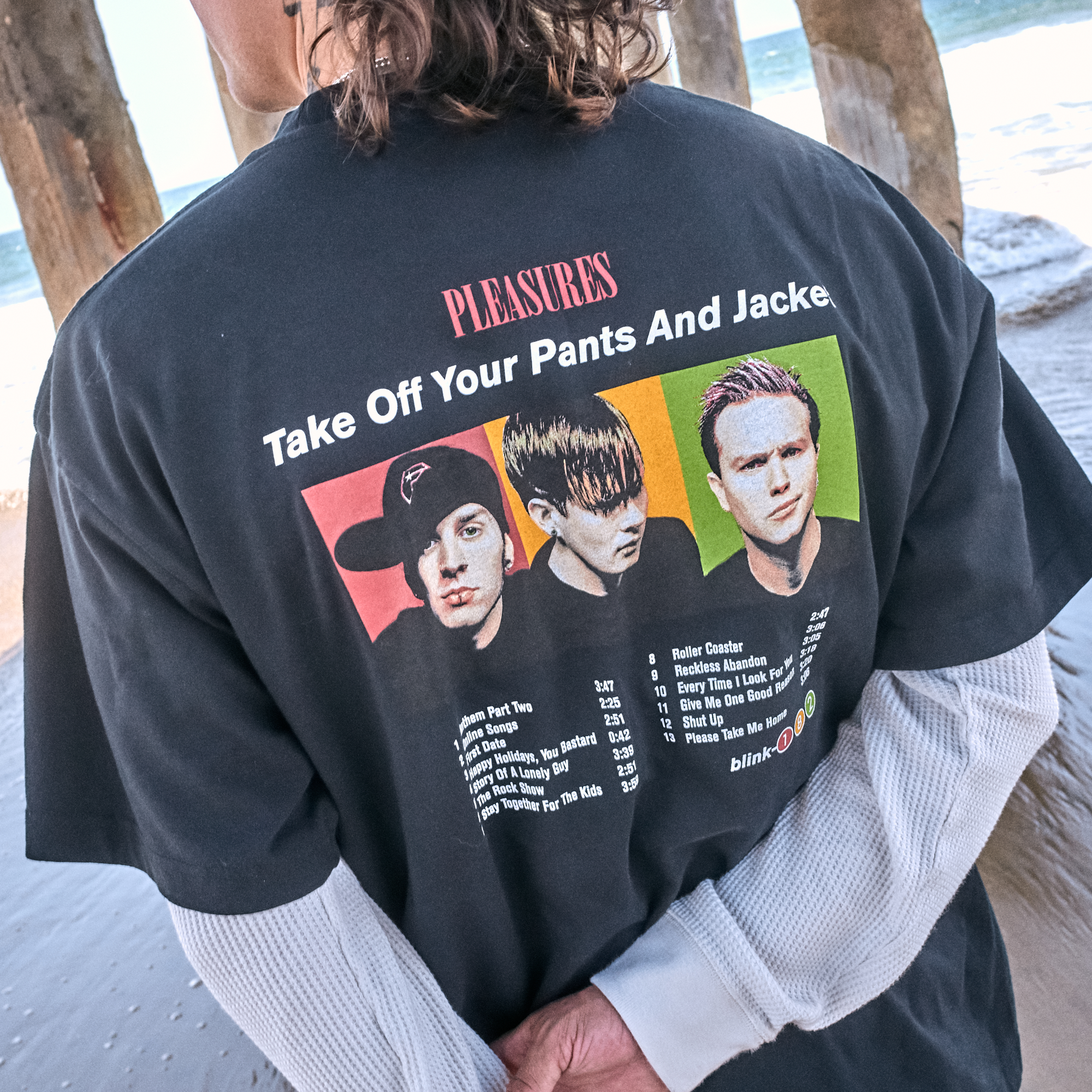 PLEASURES x blink-182 Tracklist Photo T-shirt
