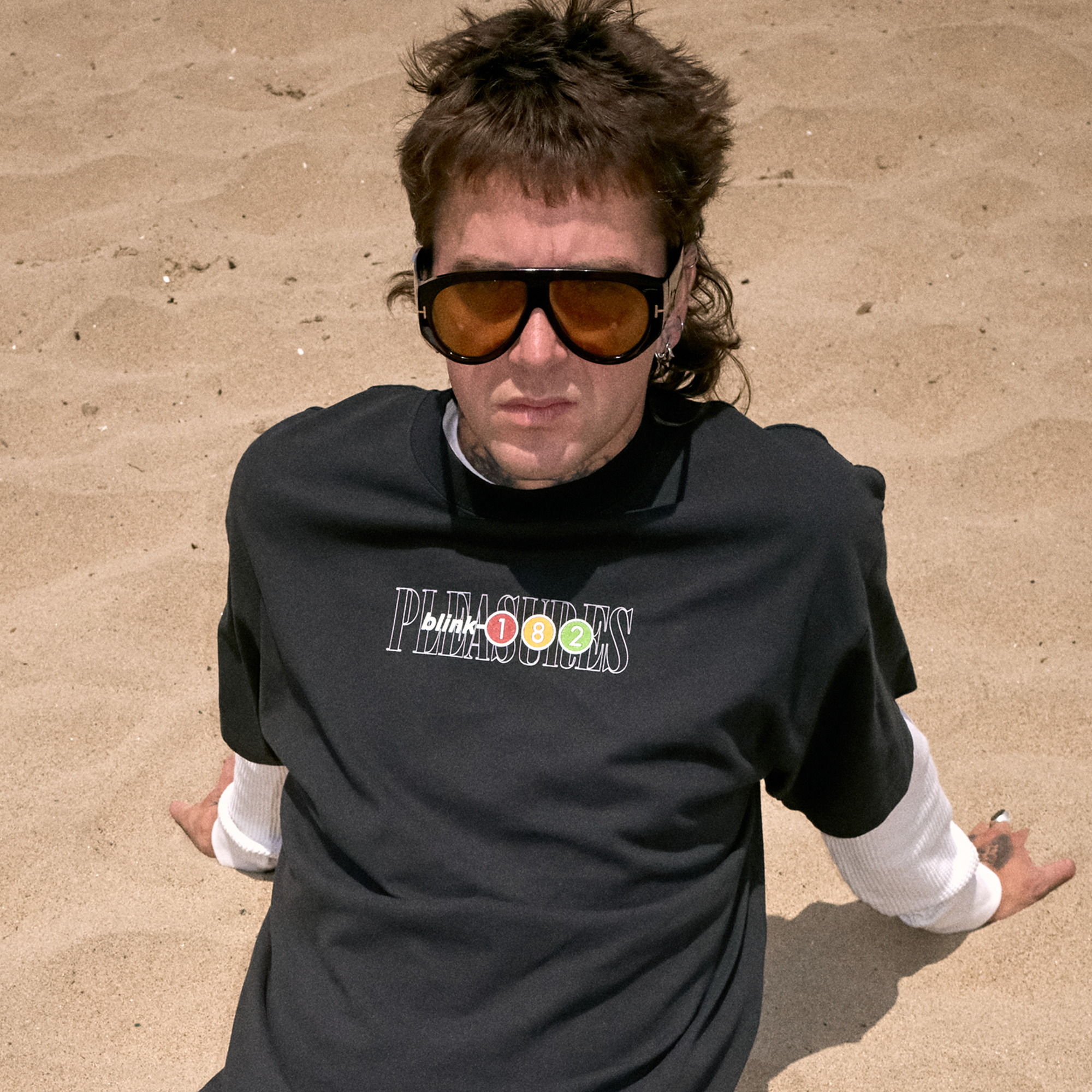 PLEASURES x blink-182 Tracklist Photo T-Shirt