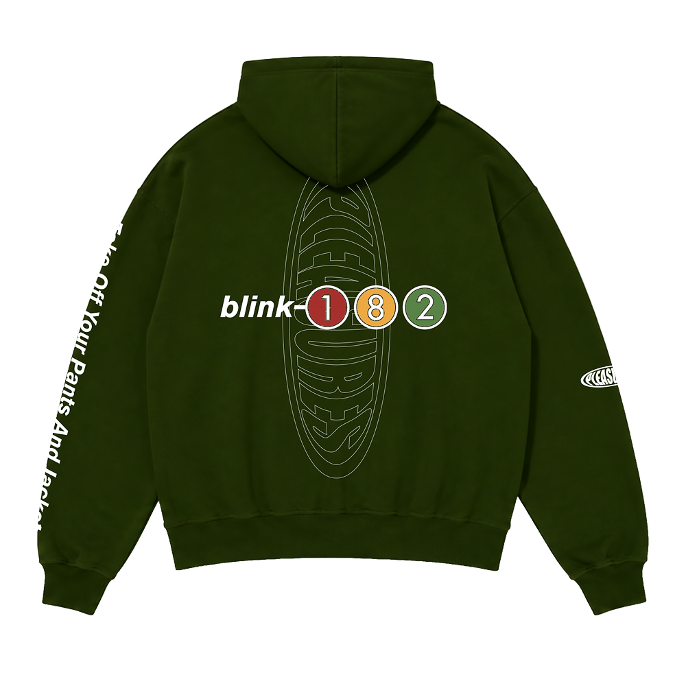 Pleasures x blink-182 Oval Tracklist Hoodie back