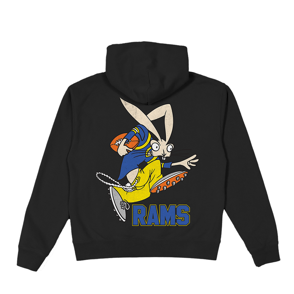 blink-182 x LA RAMS Wide Receiver Black Zip Hoodie Back