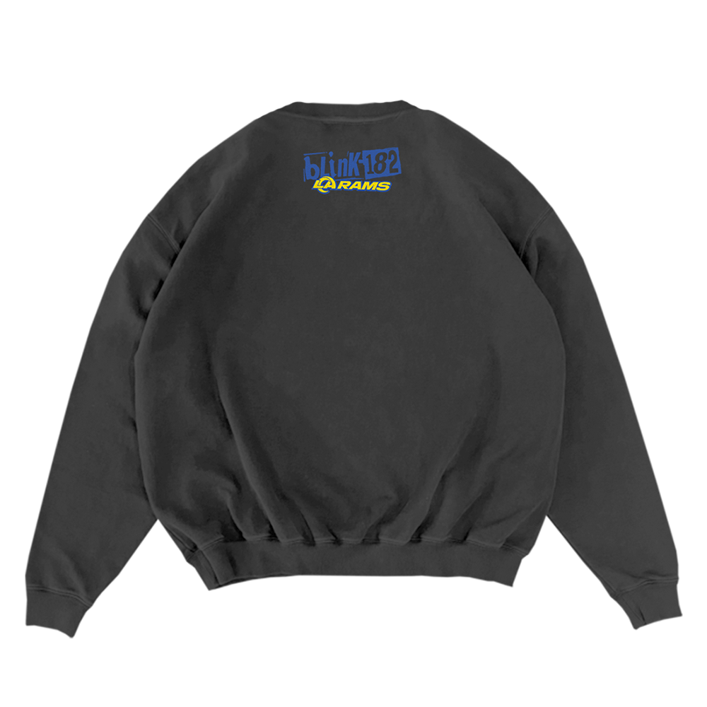 blink-182 x LA RAMS Touchdown Washed Black Crewneck Back