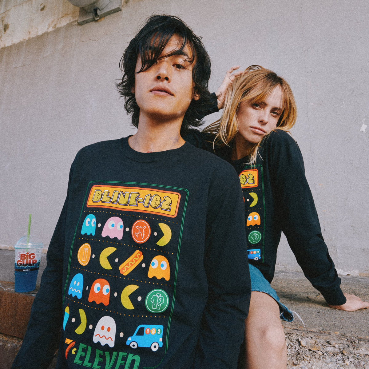 PAC-MAN x 7-Eleven x BLINK-182 Tri Collab Longsleeve T-Shirt