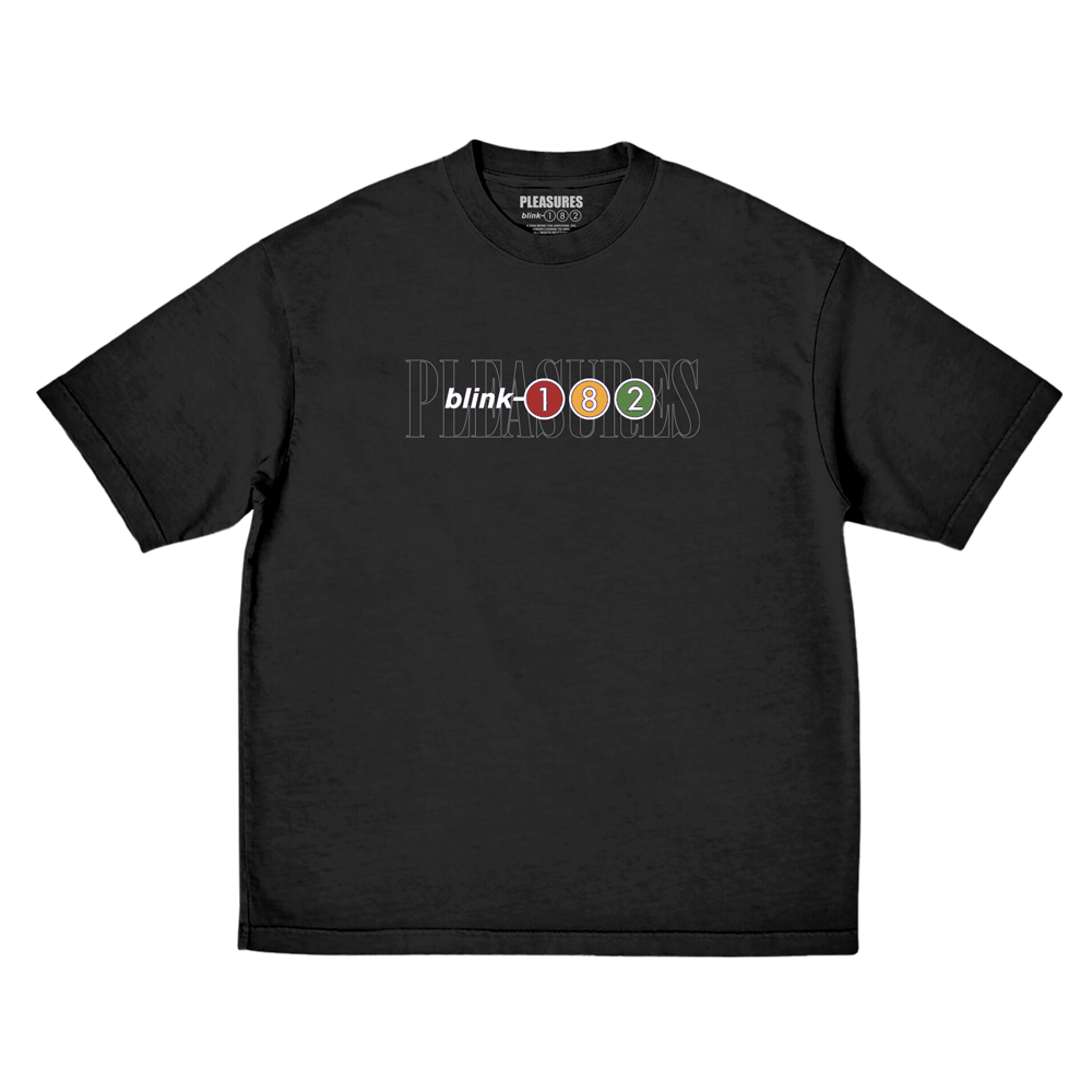 Pleasures x blink-182 Tracklist Photo T-shirt front