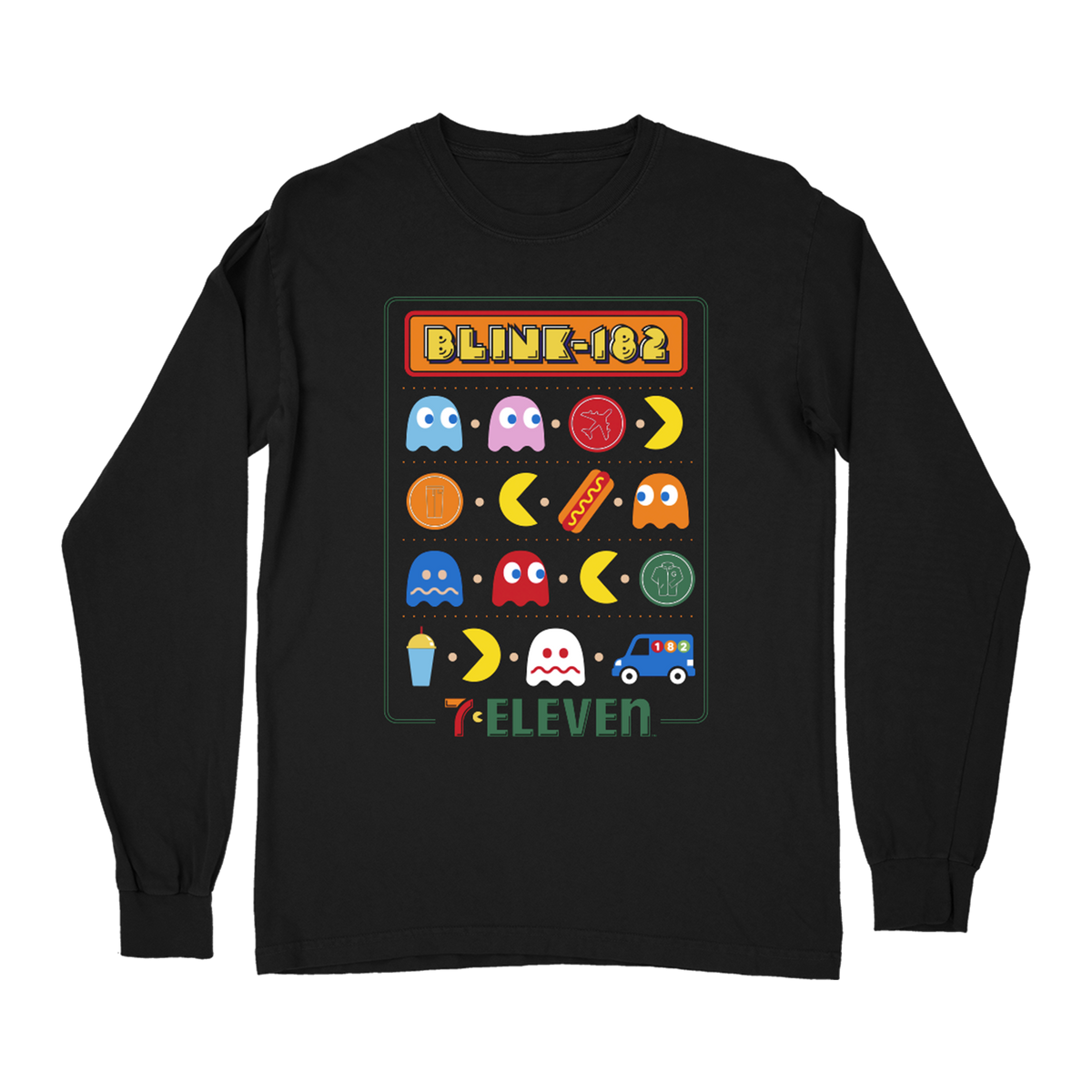 PAC-MAN x 7-Eleven x BLINK-182 Tri Collab Longsleeve T-Shirt