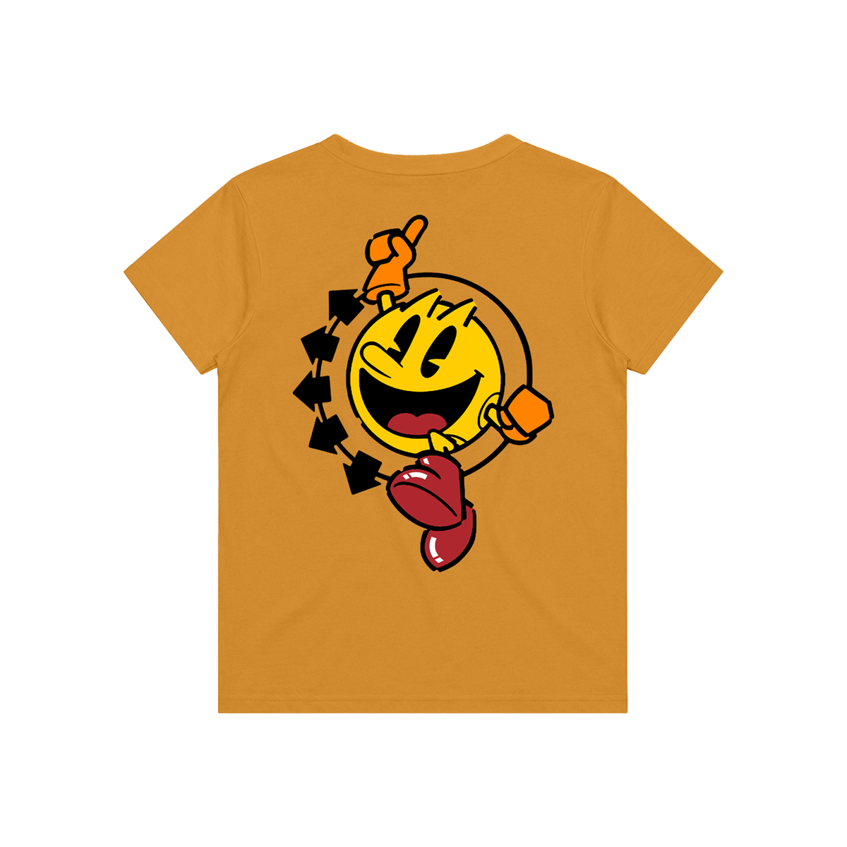 PAC-MAN X BLINK 182 Youth Gold Smiley T-Shirt back